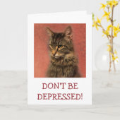落ち込んではいけない、50素敵な猫誕生日 カード (黄色い花)