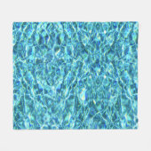 落下するきらめく水 フリースブランケット (正面(横))