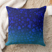 落下するハートブルー クッション (ブランケット)