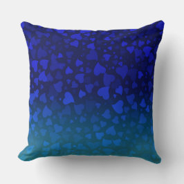落下するハートブルー クッション