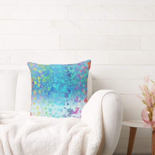 落下するハートベビーブルー クッション (ソファ)