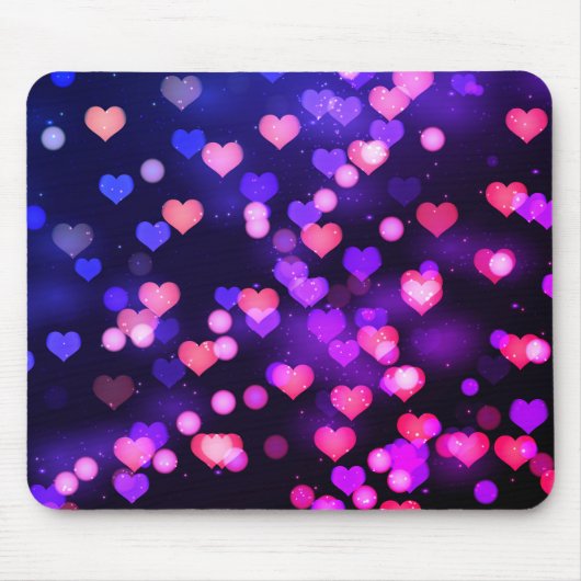 落下するハートラブマウスパッド マウスパッド (正面)