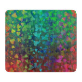 落下するハート赤と緑 カッティングボード (正面)