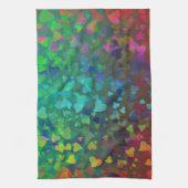 落下するハート赤と緑 キッチンタオル (縦)