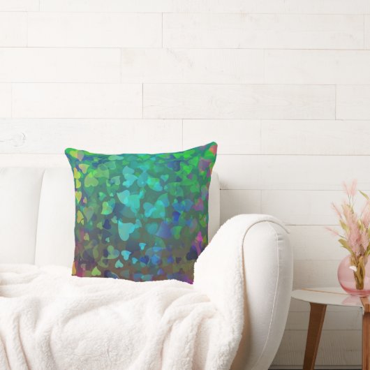 落下するハート赤と緑 クッション (ソファ)