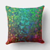 落下するハート赤と緑 クッション (裏面)