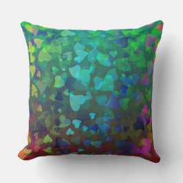 落下するハート赤と緑 クッション