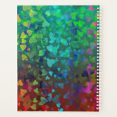 落下するハート赤と緑 プランナー手帳 (裏面)