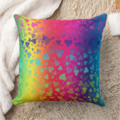落下するハート カラフル クッション (ブランケット)