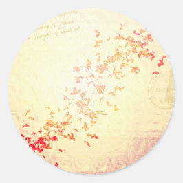 落下するハート ラウンドシール