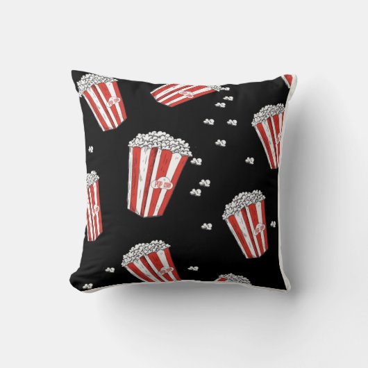 落下するポップコーンパターン クッション (正面)