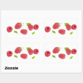 落下するラズベリー 長方形シール (シート)