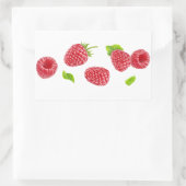 落下するラズベリー 長方形シール (バッグ)