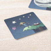 落下する星をキャッチ – 収集ウィッシュズスクエアPa スクエアペーパーコースター (アングル)