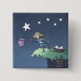 落下する星をキャッチ – 希望を集めるボタン 缶バッジ