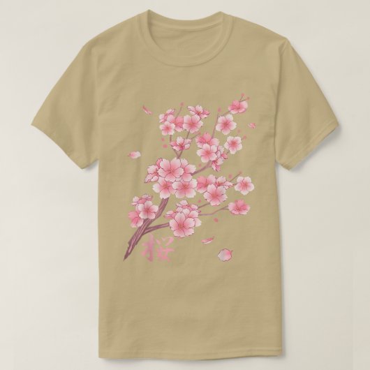 落下する桜さくらんぼフラックラシックズ Tシャツ (デザイン正面)