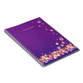 落下する桜の花々青と紫パーソナライズされた ノートブック (右側)