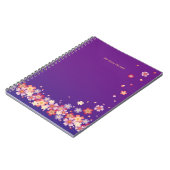 落下する桜の花々青と紫パーソナライズされた ノートブック (左側)