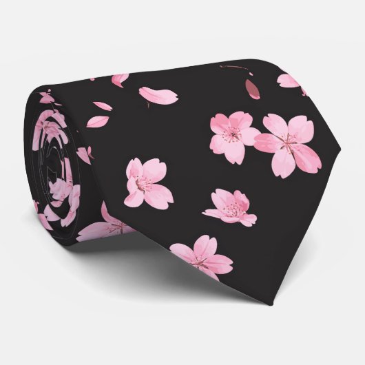 落下する桜花首タイ ネクタイ (ロール)