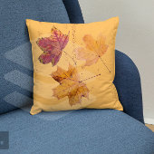 落下する紅葉茶色とオレンジの枕 クッション