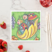 落下する紅葉、おもしろいバグに乗るラディバグ スタンダードランチョンナプキン (インサイチュ)