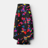 落下する紙吹雪 – レインボーカラーをブラック ボトルクーラー (正面)