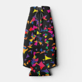 落下する紙吹雪 – レインボーカラーをブラック ボトルクーラー (裏面)