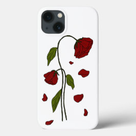 落下する花びら – エステティック・ダーク・ゴシック・バラ・アート iPhone 13ケース