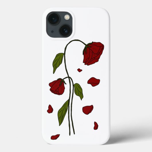 落下する花びら – エステティック・ダーク・ゴシック・バラ・アート Case-Mate iPhoneケース (裏面)