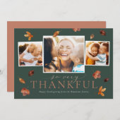 落下する葉の感謝祭の写真カード シーズンカード (正面/裏面)