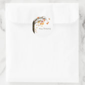 落下する葉ハッピー感謝封筒シール ラウンドシール (バッグ)