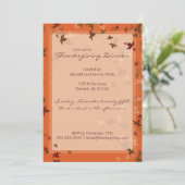 落下する葉感謝祭パーティの招待状 招待状 (スタンド正面)