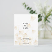 落下する金ゴールドイチョウ葉ゴの日付はがきを保存 案内ポストカード (スタンド正面)