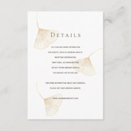 落下する金ゴールド葉イチョウ結婚詳細カード エンクロージャーカード