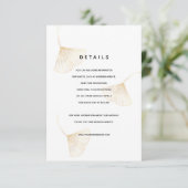 落下する金ゴールド葉イチョウ結婚詳細カード エンクロージャーカード (スタンド正面)