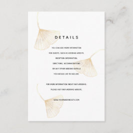 落下する金ゴールド葉イチョウ結婚詳細カード エンクロージャーカード