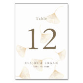 落下する金ゴールド葉銀杏のテーブル番号 テーブルナンバー (裏面)