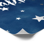 落下する銀の星パーソナライズされたパーティー ポスター (角)