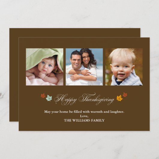 落下する離れハッピー感謝祭カード シーズンカード (正面/裏面)