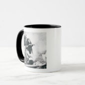 落下の後の雄牛地面のカウボーイ マグカップ (正面左)