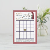 落下エレガント星、女の子の赤ちゃんシャワービンゴ 招待状 (スタンド正面)