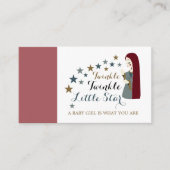 落下エレガント星、赤ちゃんシャワーギフトレジストリ エンクロージャーカード (正面)