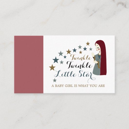 落下エレガント星、赤ちゃんシャワーギフトレジストリ エンクロージャーカード (正面)
