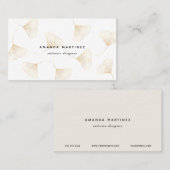 落下エレガント金ゴールド銀杏離れ名刺 名刺 (正面/裏面)