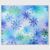 落下カラフル雪片パターン ラッピングペーパー (フラット)