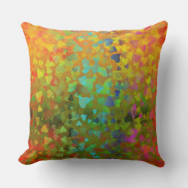 落下ハートオレンジ クッション