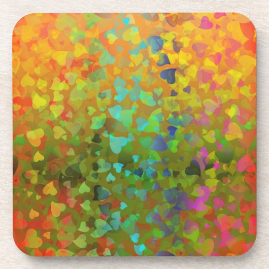 落下ハートオレンジ コースター (正面)