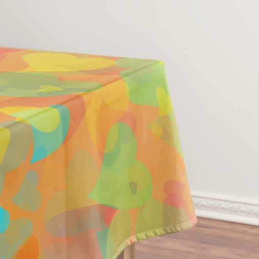 落下ハートオレンジ テーブルクロス (インサイチュ)