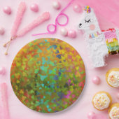 落下ハートオレンジ ペーパープレート (パーティー)