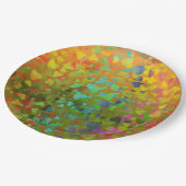 落下ハートオレンジ ペーパープレート (アングル)